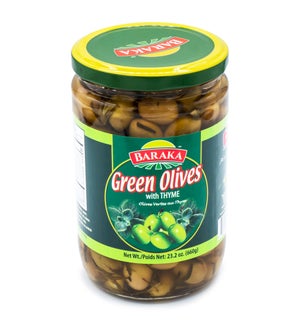 Olives Green with Thyme "BARAKA" 660g x 12